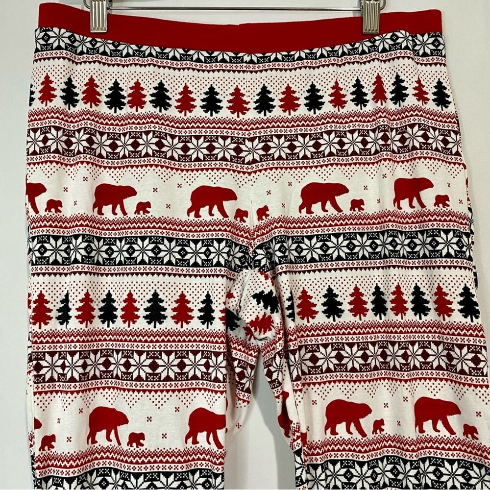 Wondershop Women’s Christmas Bear Tree Print Sleepwear Pants Red & White NWOT - Picture 2 of 5